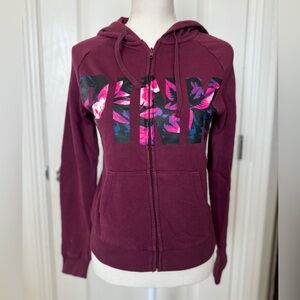Size XS maroon tropical VS PINK hoodie